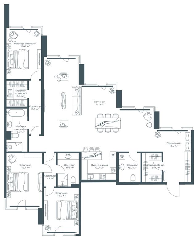 2-BD Apartment Sale, 188.2 sq. m. at Opus, Derbenevskaya Street, 1с1, Moscow, Russia #1 2-BD Apartment Sale, 188.2 sq. m. at Opus, Derbenevskaya Street, 1с1, Moscow, Russia #1