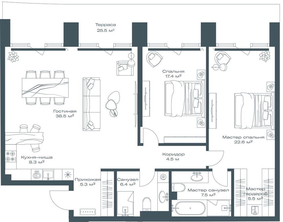 1-BD Apartment Sale, 123.7平方米 at Opus, Derbenevskaya Street, 1с1, Moscow, Russia #1 1-BD Apartment Sale, 123.7平方米 at Opus, Derbenevskaya Street, 1с1, Moscow, Russia #1