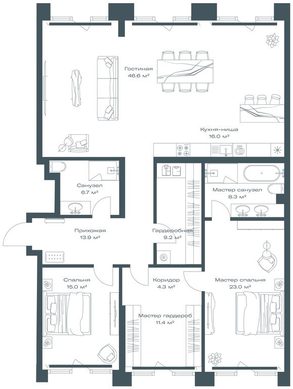 1-BD Apartment Sale, 154.4 sq. m. at Opus, Derbenevskaya Street, 1с1, Moscow, Russia #1 1-BD Apartment Sale, 154.4 sq. m. at Opus, Derbenevskaya Street, 1с1, Moscow, Russia #1