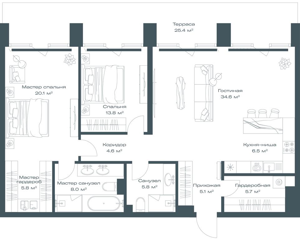 1-BD Apartment Sale, 117.6平方米 at Opus, Derbenevskaya Street, 1с1, Moscow, Russia #1 1-BD Apartment Sale, 117.6平方米 at Opus, Derbenevskaya Street, 1с1, Moscow, Russia #1