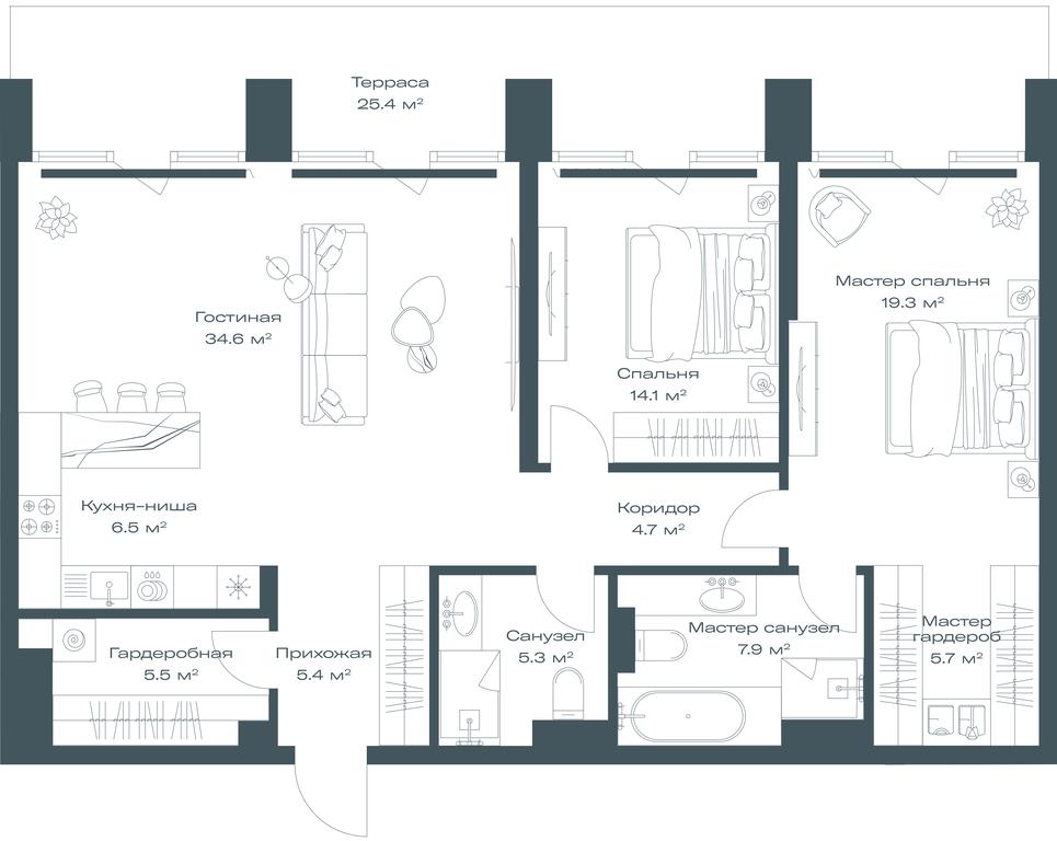 1-BD Apartment Sale, 116.6 sq. m. at Opus, Derbenevskaya Street, 1с1, Moscow, Russia #1 1-BD Apartment Sale, 116.6 sq. m. at Opus, Derbenevskaya Street, 1с1, Moscow, Russia #1
