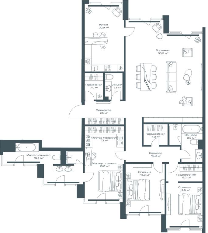 2-BD Apartment Sale, 189 sq. m. at Opus, Derbenevskaya Street, 1с1, Moscow, Russia #1 2-BD Apartment Sale, 189 sq. m. at Opus, Derbenevskaya Street, 1с1, Moscow, Russia #1