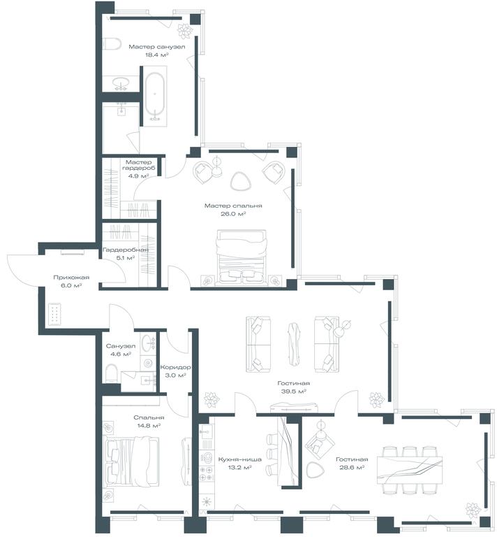 1-BD Apartment Sale, 164.1 sq. m. at Opus, Derbenevskaya Street, 1с1, Moscow, Russia #1 1-BD Apartment Sale, 164.1 sq. m. at Opus, Derbenevskaya Street, 1с1, Moscow, Russia #1