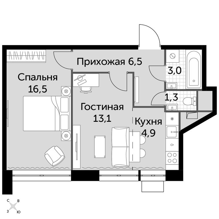 Продажа 2-комн. квартиры, 45,3 м² в ЖК «Датский квартал», жилой комплекс Датский квартал, посёлок Нагорное, городской округ Мытищи, Московская область, Россия #1