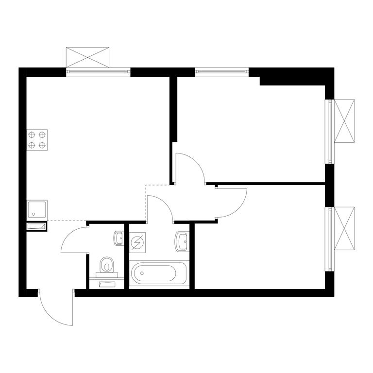 2-BD Apartment Sale, 46.2 sq. m. at Kavkazskiy Bulvar 51, Kavkazsky Boulevard, 51с3, Moscow, Russia #1 2-BD Apartment Sale, 46.2 sq. m. at Kavkazskiy Bulvar 51, Kavkazsky Boulevard, 51с3, Moscow, Russia #1