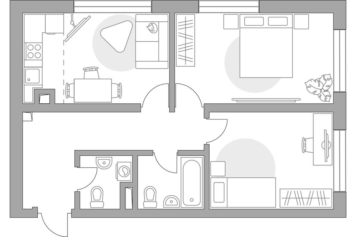 2-BD Apartment Sale, 57.44平方米 at Triniti 3, Dmitrovskoye Highway, 75к4, Moscow, Russia #1 2-BD Apartment Sale, 57.44平方米 at Triniti 3, Dmitrovskoye Highway, 75к4, Moscow, Russia #1