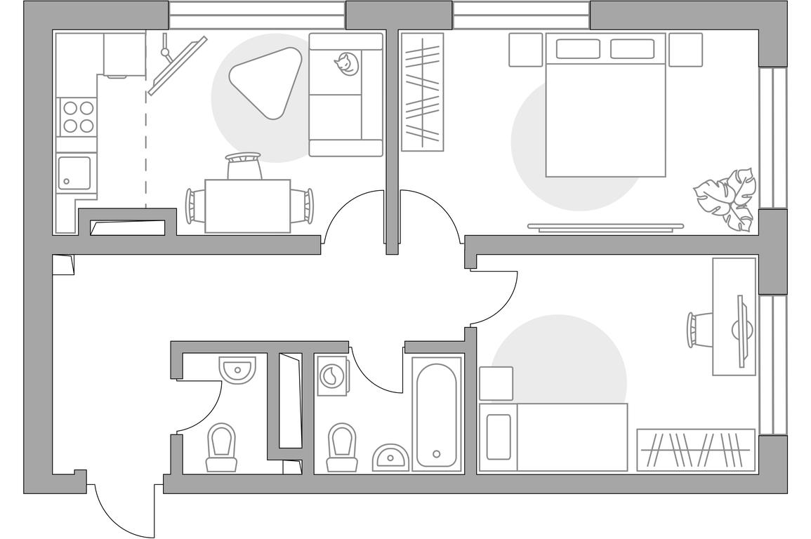 2-BD Apartment Sale, 60.56 sq. m. at Triniti 3, Dmitrovskoye Highway, 75к4, Moscow, Russia #1 2-BD Apartment Sale, 60.56 sq. m. at Triniti 3, Dmitrovskoye Highway, 75к4, Moscow, Russia #1