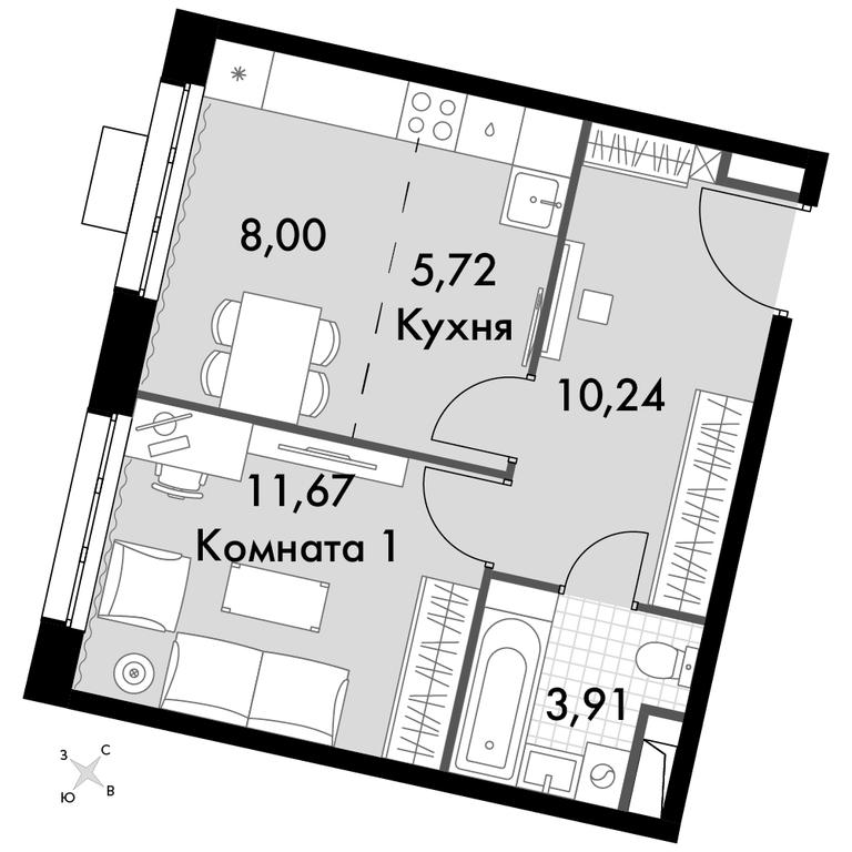 2-BD Apartment Sale, 39.54 sq. m. at Dvizhenie. Govorovo, Центральная улица, 47, деревня Говорово, поселение Московский, Москва, Россия #1 2-BD Apartment Sale, 39.54 sq. m. at Dvizhenie. Govorovo, Центральная улица, 47, деревня Говорово, поселение Московский, Москва, Россия #1