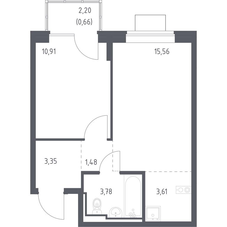 Apartment Sale, 39.35平方米 at Bogdanovskiy Les, derevnya Bogdanikha, Leninskiy City District, Moscow Region, Russia #1 Apartment Sale, 39.35平方米 at Bogdanovskiy Les, derevnya Bogdanikha, Leninskiy City District, Moscow Region, Russia #1