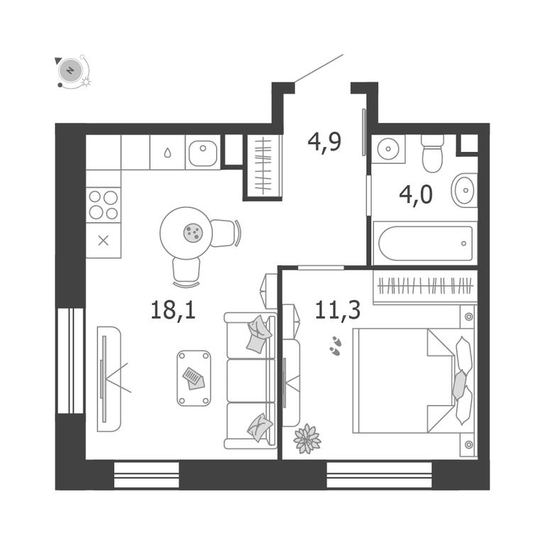 1-BD Apartment Sale, 37.9 sq. m. at Shagal, Автозаводская улица, 23, Москва, Россия #1 1-BD Apartment Sale, 37.9 sq. m. at Shagal, Автозаводская улица, 23, Москва, Россия #1