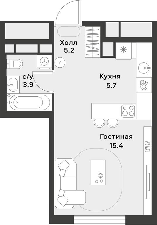 Apartment Sale, 30.2平方米 at Alia, Lyotnaya Street, 95Бк2, Moscow, Russia #2 Apartment Sale, 30.2平方米 at Alia, Lyotnaya Street, 95Бк2, Moscow, Russia #2