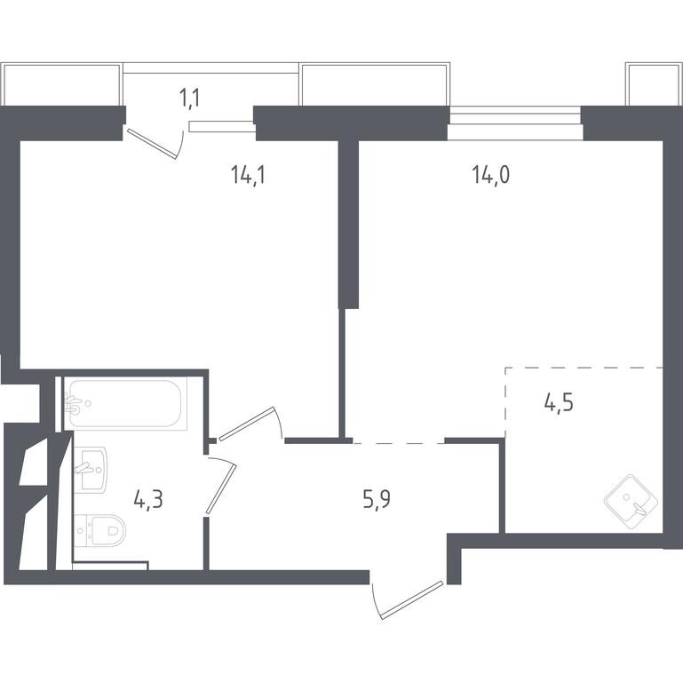 Apartment Sale, 44.67 sq. m. at Sputnik, Lipovoy Roschi Street, 1к4, derevnya Razdory, Odintsovskiy City District, Moscow Region, Russia #1 Apartment Sale, 44.67 sq. m. at Sputnik, Lipovoy Roschi Street, 1к4, derevnya Razdory, Odintsovskiy City District, Moscow Region, Russia #1