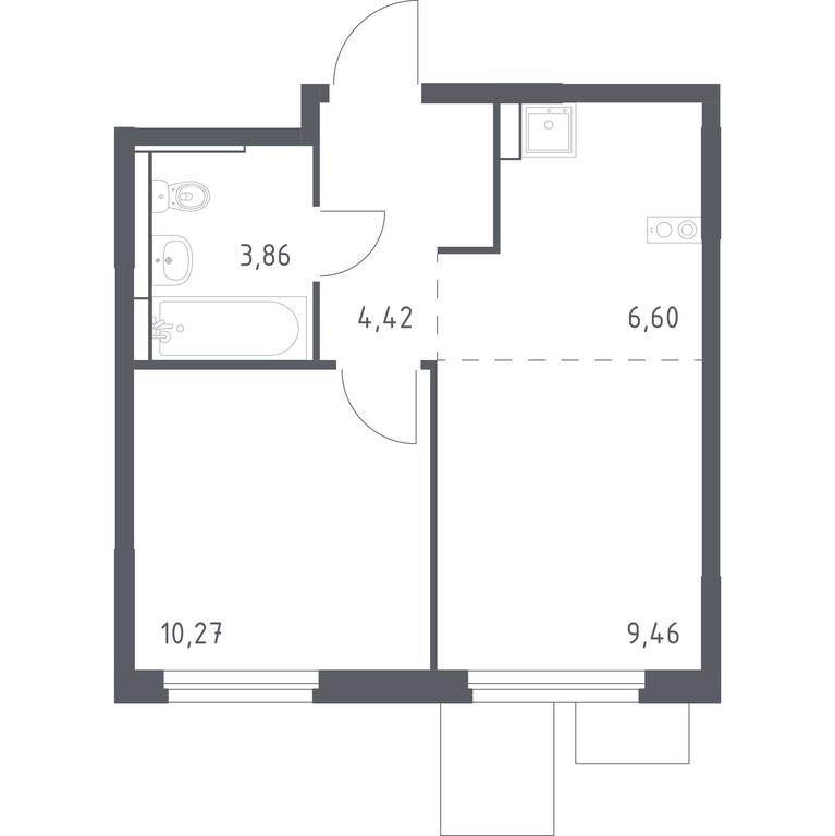 Apartment Sale, 34.61 sq. m. at Mytishchi Park, Silikatnaya ulitsa, 41к3, Mytischi, Moscow Region, Russia #1 Apartment Sale, 34.61 sq. m. at Mytishchi Park, Silikatnaya ulitsa, 41к3, Mytischi, Moscow Region, Russia #1