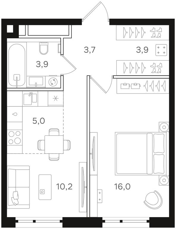 1-BD Apartment Sale, 42.7 sq. m. at Mangazeya na Rechnom, Leningradskoye Highway, Moscow, Russia #2 1-BD Apartment Sale, 42.7 sq. m. at Mangazeya na Rechnom, Leningradskoye Highway, Moscow, Russia #2