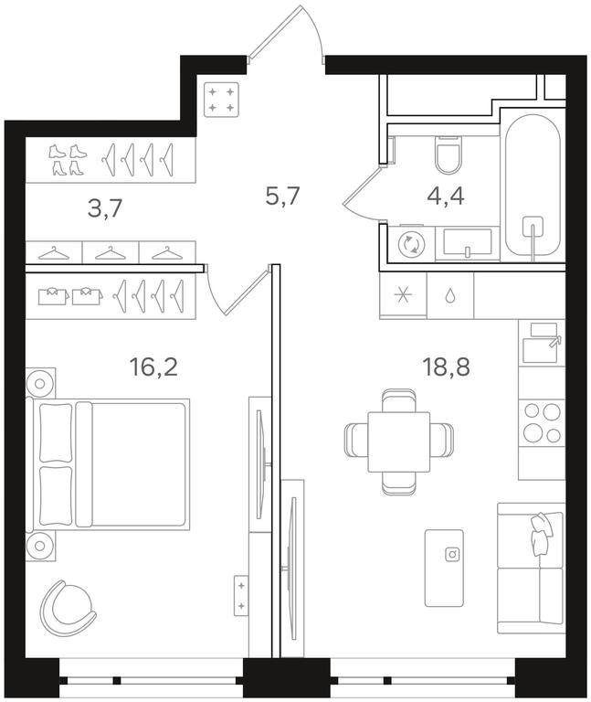 1-BD Apartment Sale, 48.8 sq. m. at Mangazeya na Rechnom, Leningradskoye Highway, Moscow, Russia #2 1-BD Apartment Sale, 48.8 sq. m. at Mangazeya na Rechnom, Leningradskoye Highway, Moscow, Russia #2