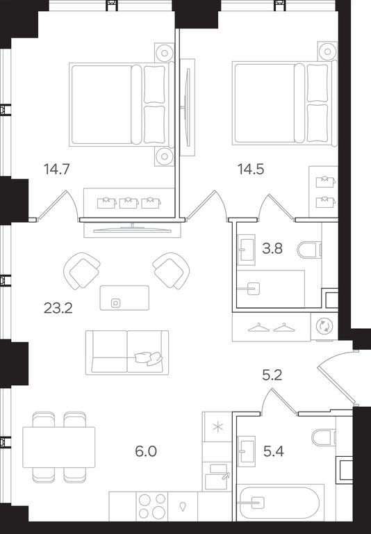 2-BD Apartment Sale, 72.8 sq. m. at Mangazeya na Tulskoy, Bolshaya Tulskaya Street, Moscow, Russia #1 2-BD Apartment Sale, 72.8 sq. m. at Mangazeya na Tulskoy, Bolshaya Tulskaya Street, Moscow, Russia #1