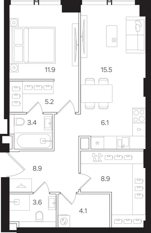1-BD Apartment Sale, 67.6平方米 at Mangazeya na Tulskoy, Bolshaya Tulskaya Street, Moscow, Russia #2 1-BD Apartment Sale, 67.6平方米 at Mangazeya na Tulskoy, Bolshaya Tulskaya Street, Moscow, Russia #2