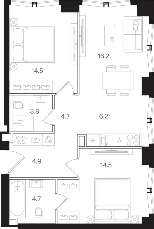 2-BD Apartment Sale, 69.5 sq. m. at Mangazeya na Tulskoy, Bolshaya Tulskaya Street, Moscow, Russia #1 2-BD Apartment Sale, 69.5 sq. m. at Mangazeya na Tulskoy, Bolshaya Tulskaya Street, Moscow, Russia #1