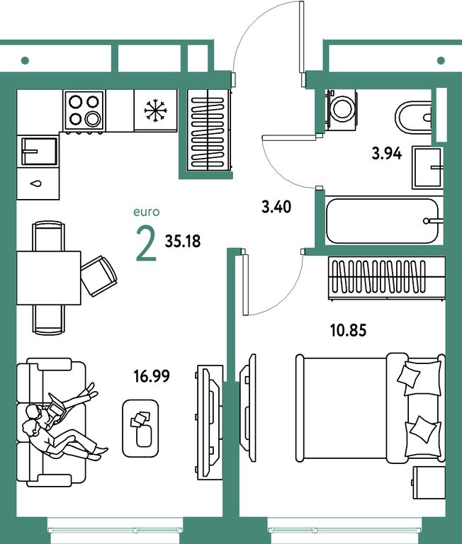 1-BD Apartment Sale, 35.18 sq. m. at Strana.Parkovaya, ulitsa Komarova, Mytischi, Moscow Region, Russia #1 1-BD Apartment Sale, 35.18 sq. m. at Strana.Parkovaya, ulitsa Komarova, Mytischi, Moscow Region, Russia #1