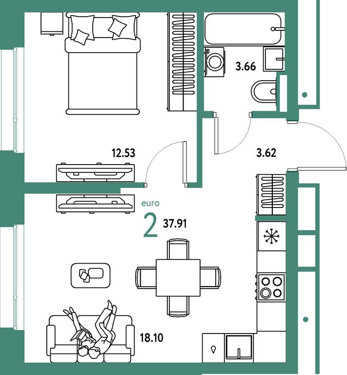 1-BD Apartment Sale, 37.91 sq. m. at Strana.Parkovaya, ulitsa Komarova, Mytischi, Moscow Region, Russia #2 1-BD Apartment Sale, 37.91 sq. m. at Strana.Parkovaya, ulitsa Komarova, Mytischi, Moscow Region, Russia #2