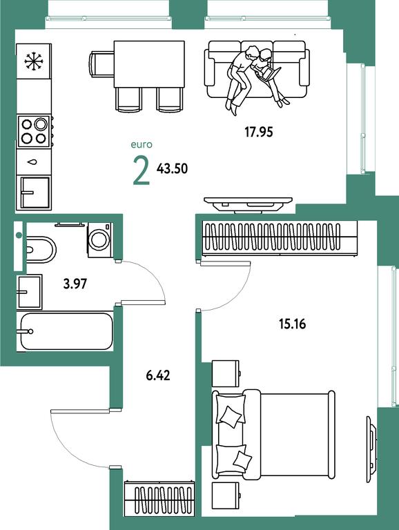 1-BD Apartment Sale, 43.5 sq. m. at Strana.Parkovaya, ulitsa Komarova, Mytischi, Moscow Region, Russia #1 1-BD Apartment Sale, 43.5 sq. m. at Strana.Parkovaya, ulitsa Komarova, Mytischi, Moscow Region, Russia #1