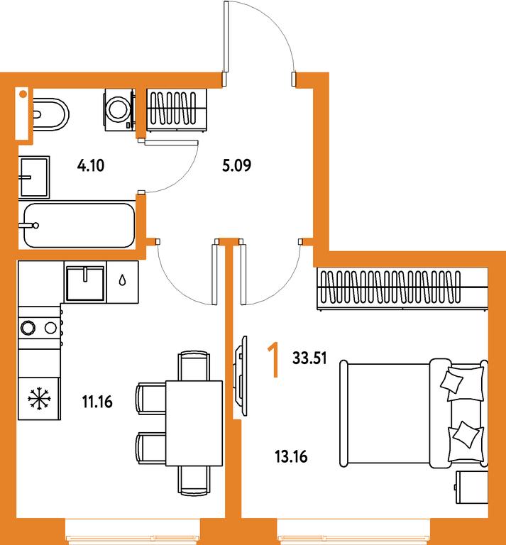 1-BD Apartment Sale, 33.51 sq. m. at Strana.Parkovaya, ulitsa Komarova, Mytischi, Moscow Region, Russia #1 1-BD Apartment Sale, 33.51 sq. m. at Strana.Parkovaya, ulitsa Komarova, Mytischi, Moscow Region, Russia #1