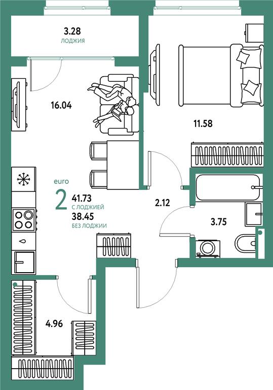 1-BD Apartment Sale, 41.73平方米 at Strana.Parkovaya, ulitsa Komarova, Mytischi, Moscow Region, Russia #1 1-BD Apartment Sale, 41.73平方米 at Strana.Parkovaya, ulitsa Komarova, Mytischi, Moscow Region, Russia #1