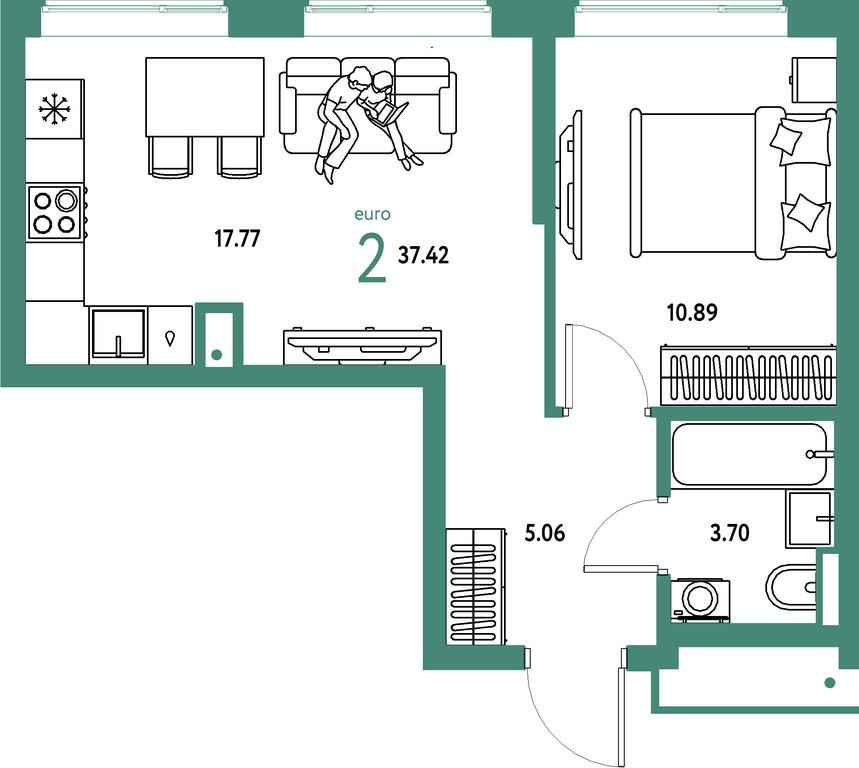 1-BD Apartment Sale, 37.42平方米 at Strana.Parkovaya, ulitsa Komarova, Mytischi, Moscow Region, Russia #2 1-BD Apartment Sale, 37.42平方米 at Strana.Parkovaya, ulitsa Komarova, Mytischi, Moscow Region, Russia #2