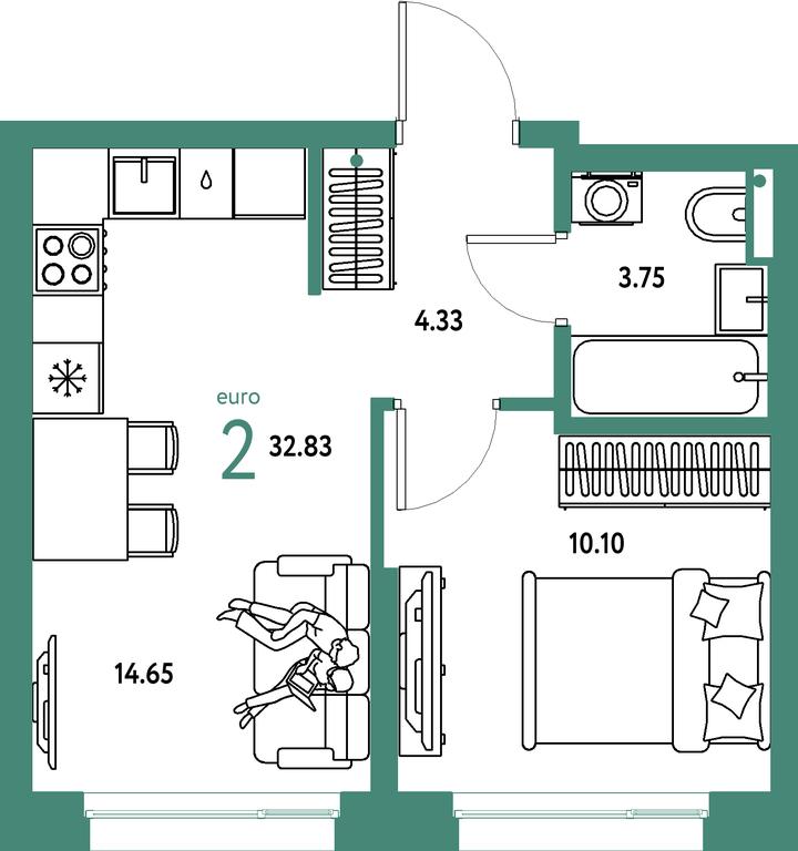 1-BD Apartment Sale, 32.83 sq. m. at Strana.Parkovaya, ulitsa Komarova, Mytischi, Moscow Region, Russia #2 1-BD Apartment Sale, 32.83 sq. m. at Strana.Parkovaya, ulitsa Komarova, Mytischi, Moscow Region, Russia #2
