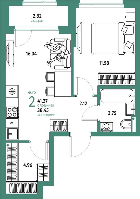 1-BD Apartment Sale, 41.27 sq. m. at Strana.Parkovaya, ulitsa Komarova, Mytischi, Moscow Region, Russia #1 1-BD Apartment Sale, 41.27 sq. m. at Strana.Parkovaya, ulitsa Komarova, Mytischi, Moscow Region, Russia #1