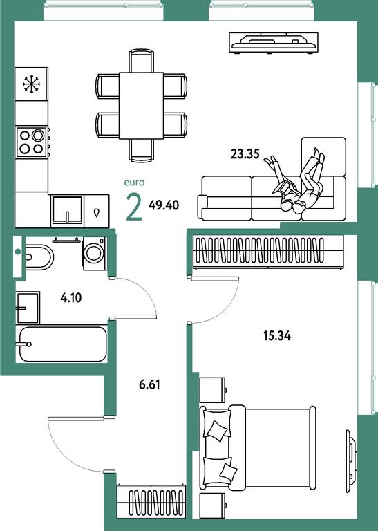 1-BD Apartment Sale, 49.4 sq. m. at Strana.Parkovaya, ulitsa Komarova, Mytischi, Moscow Region, Russia #1 1-BD Apartment Sale, 49.4 sq. m. at Strana.Parkovaya, ulitsa Komarova, Mytischi, Moscow Region, Russia #1