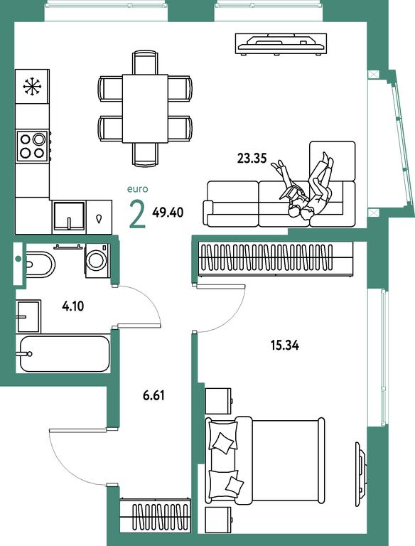 1-BD Apartment Sale, 49.4 sq. m. at Strana.Parkovaya, ulitsa Komarova, Mytischi, Moscow Region, Russia #2 1-BD Apartment Sale, 49.4 sq. m. at Strana.Parkovaya, ulitsa Komarova, Mytischi, Moscow Region, Russia #2