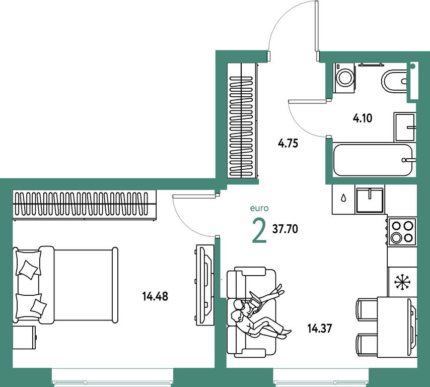 1-BD Apartment Sale, 37.7平方米 at Strana.Parkovaya, ulitsa Komarova, Mytischi, Moscow Region, Russia #1 1-BD Apartment Sale, 37.7平方米 at Strana.Parkovaya, ulitsa Komarova, Mytischi, Moscow Region, Russia #1