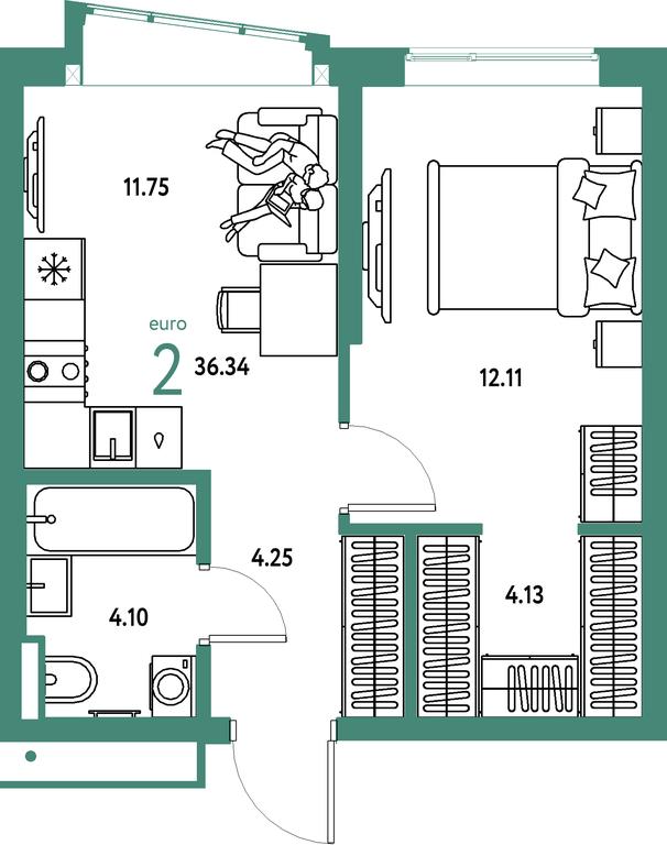 1-BD Apartment Sale, 36.34平方米 at Strana.Parkovaya, ulitsa Komarova, Mytischi, Moscow Region, Russia #1 1-BD Apartment Sale, 36.34平方米 at Strana.Parkovaya, ulitsa Komarova, Mytischi, Moscow Region, Russia #1