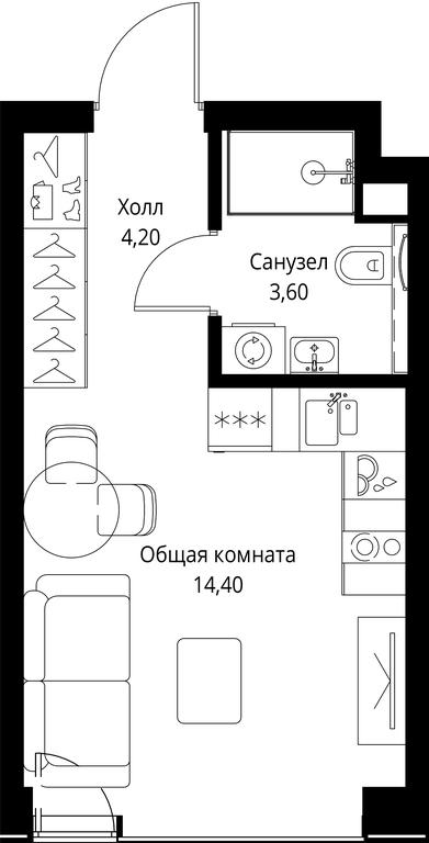 Apartment Sale, 22.2平方米 at VEER, Vereyskaya Street, Moscow, Russia #1