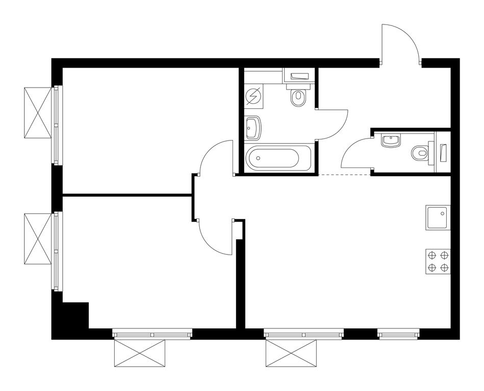 2-BD Apartment Sale, 52.6 sq. m. at Pervyi Dubrovskiy, Novoostapovskaya Street, 1с4, Moscow, Russia #1 2-BD Apartment Sale, 52.6 sq. m. at Pervyi Dubrovskiy, Novoostapovskaya Street, 1с4, Moscow, Russia #1