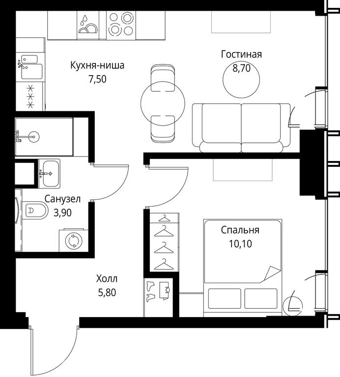 1-BD Apartment Sale, 36 sq. m. at VEER, Vereyskaya Street, Moscow, Russia #1 1-BD Apartment Sale, 36 sq. m. at VEER, Vereyskaya Street, Moscow, Russia #1