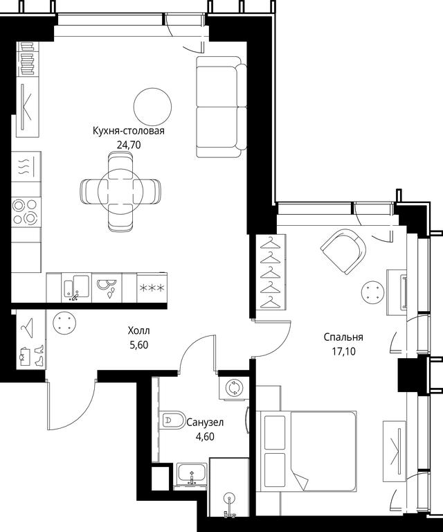 1-BD Apartment Sale, 52 sq. m. at VEER, Vereyskaya Street, Moscow, Russia #1 1-BD Apartment Sale, 52 sq. m. at VEER, Vereyskaya Street, Moscow, Russia #1