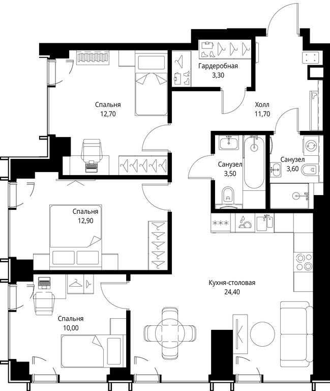 3-BD Apartment Sale, 82.1平方米 at VEER, Vereyskaya Street, Moscow, Russia #1 3-BD Apartment Sale, 82.1平方米 at VEER, Vereyskaya Street, Moscow, Russia #1