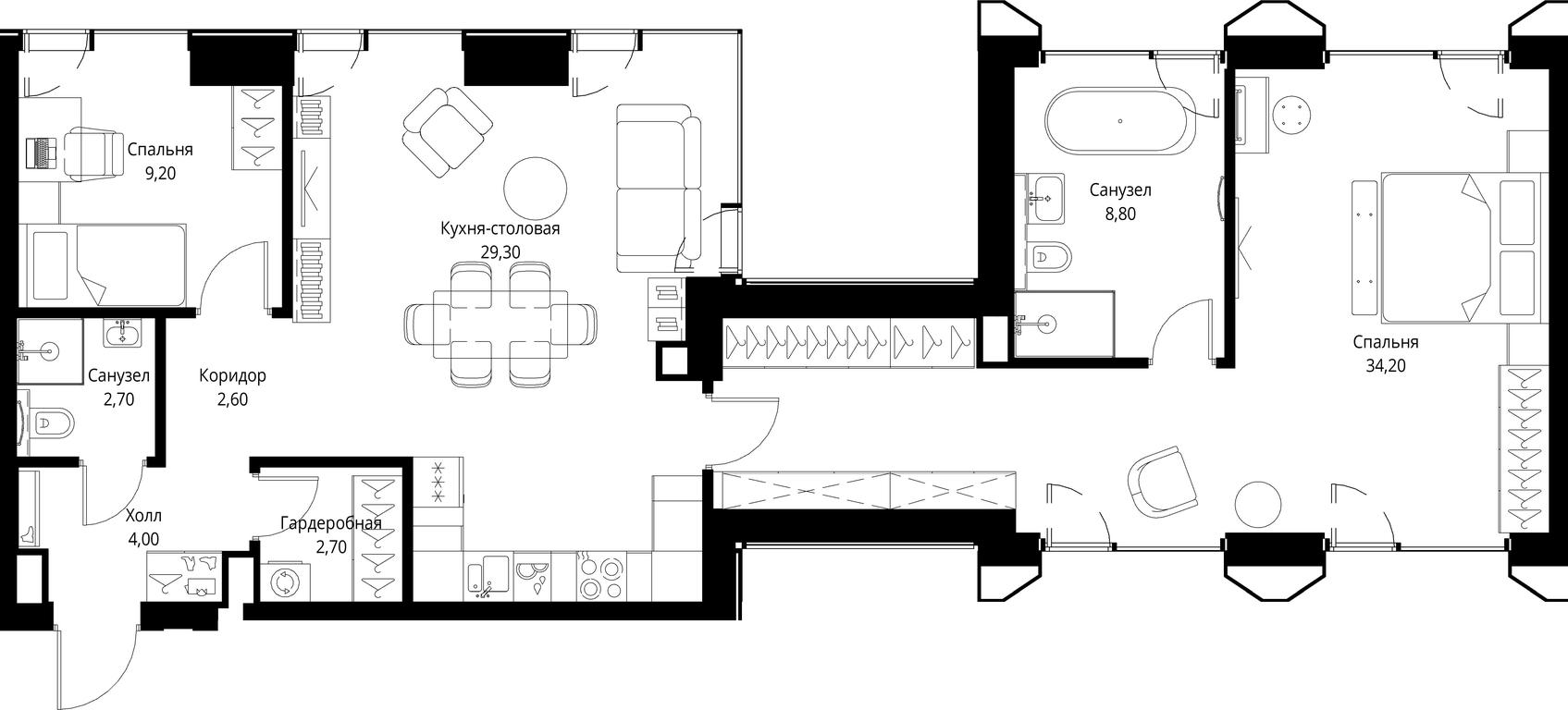 2-BD Apartment Sale, 93.5 sq. m. at VEER, Vereyskaya Street, Moscow, Russia #1 2-BD Apartment Sale, 93.5 sq. m. at VEER, Vereyskaya Street, Moscow, Russia #1