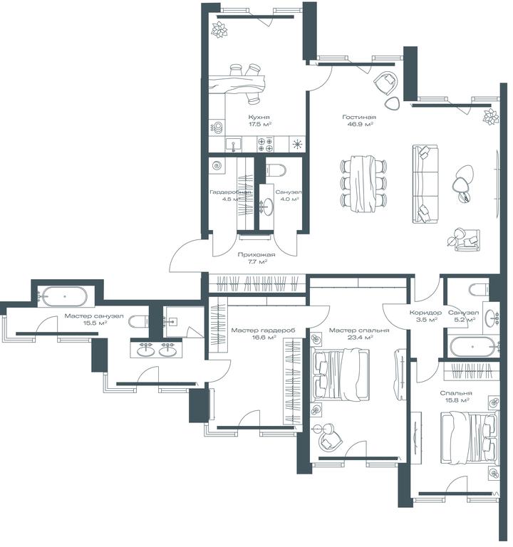 1-BD Apartment Sale, 160.6 sq. m. at Opus, Derbenevskaya Street, 1с1, Moscow, Russia #1 1-BD Apartment Sale, 160.6 sq. m. at Opus, Derbenevskaya Street, 1с1, Moscow, Russia #1
