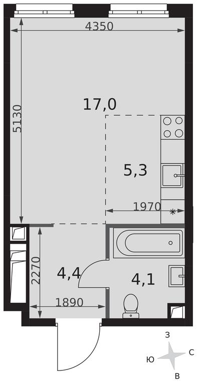 Apartment Sale, 30.8平方米 at Sydney City, Shenogina Street, 2, Moscow, Russia #2