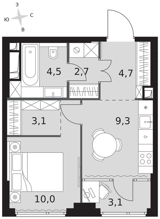 1-BD Apartment Sale, 37.4 sq. m. at Sydney City, Shenogina Street, 2, Moscow, Russia #1