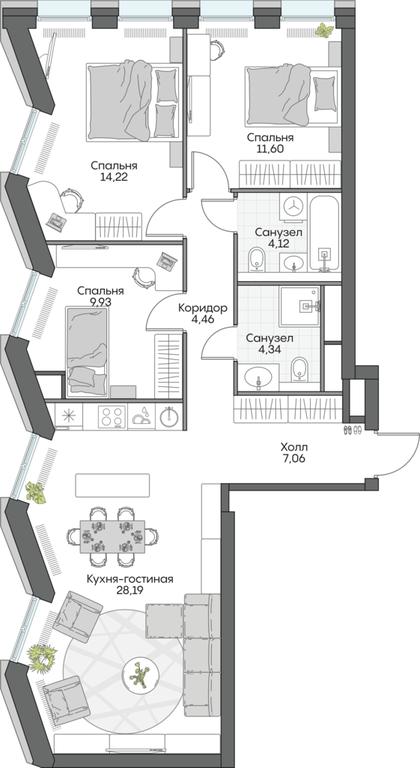 1-BD Apartment Sale, 53.76 sq. m. at Dom na naberezhnoy INSIDER (Insayder), Avtozavodskaya Street, Moscow, Russia #1