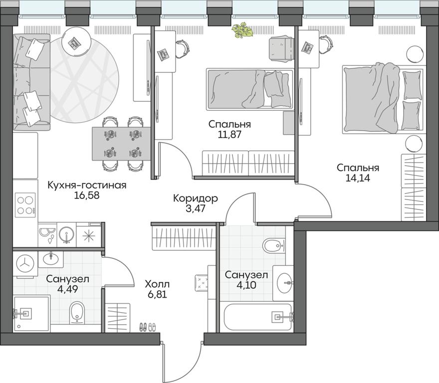 2-BD Apartment Sale, 66.15平方米 at Dom na naberezhnoy INSIDER (Insayder), Avtozavodskaya Street, Moscow, Russia #1 2-BD Apartment Sale, 66.15平方米 at Dom na naberezhnoy INSIDER (Insayder), Avtozavodskaya Street, Moscow, Russia #1