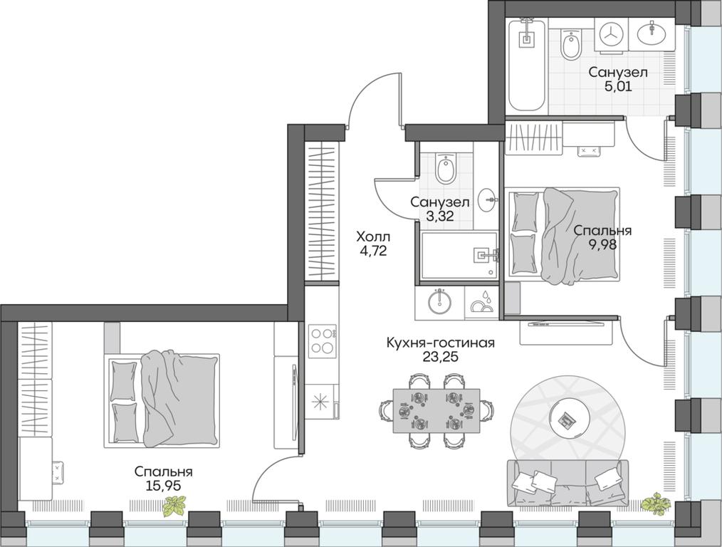 1-BD Apartment Sale, 47.17 sq. m. at Dom na naberezhnoy INSIDER (Insayder), Avtozavodskaya Street, Moscow, Russia #1 1-BD Apartment Sale, 47.17 sq. m. at Dom na naberezhnoy INSIDER (Insayder), Avtozavodskaya Street, Moscow, Russia #1