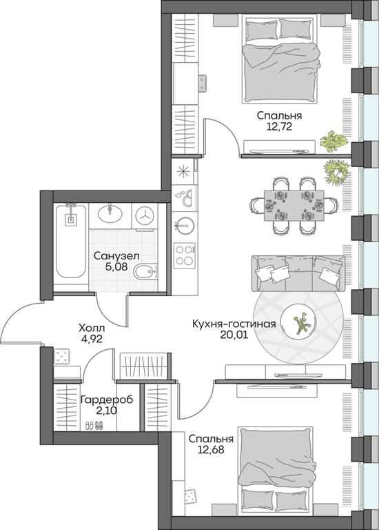 1-BD Apartment Sale, 45.77 sq. m. at Dom na naberezhnoy INSIDER (Insayder), Avtozavodskaya Street, Moscow, Russia #1 1-BD Apartment Sale, 45.77 sq. m. at Dom na naberezhnoy INSIDER (Insayder), Avtozavodskaya Street, Moscow, Russia #1
