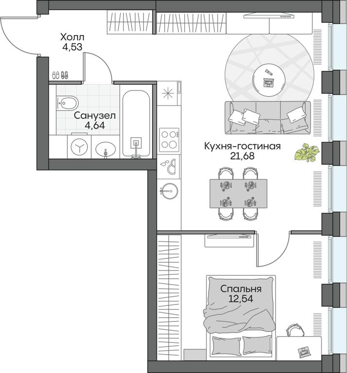 1-BD Apartment Sale, 45.77 sq. m. at Dom na naberezhnoy INSIDER (Insayder), Avtozavodskaya Street, Moscow, Russia #1 1-BD Apartment Sale, 45.77 sq. m. at Dom na naberezhnoy INSIDER (Insayder), Avtozavodskaya Street, Moscow, Russia #1