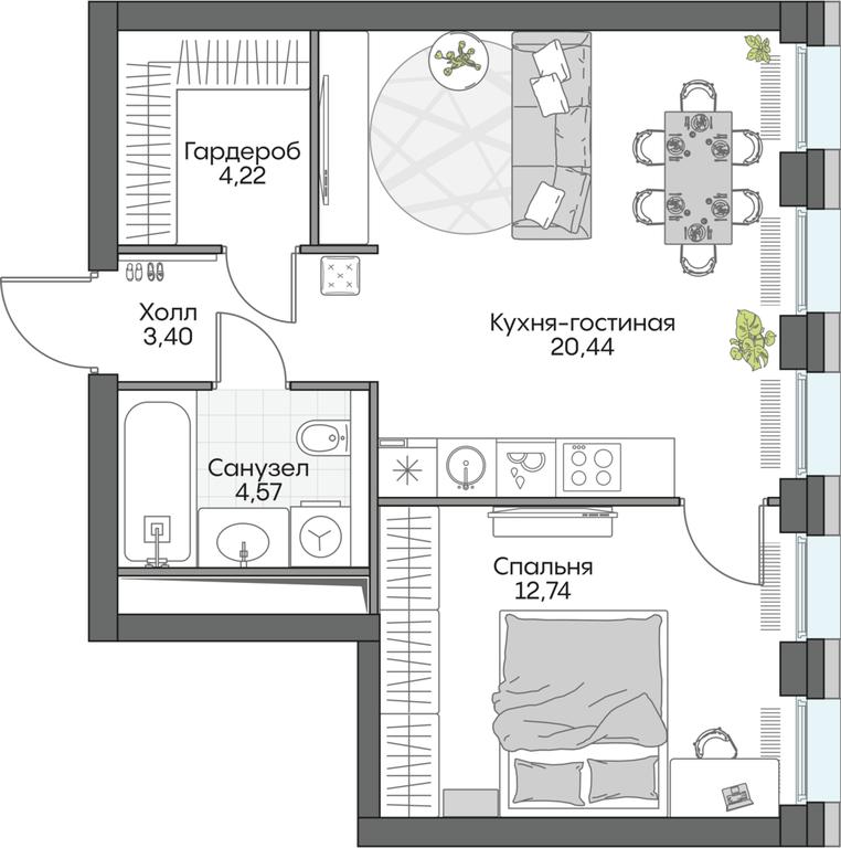 1-BD Apartment Sale, 45.77 sq. m. at Dom na naberezhnoy INSIDER (Insayder), Avtozavodskaya Street, Moscow, Russia #1 1-BD Apartment Sale, 45.77 sq. m. at Dom na naberezhnoy INSIDER (Insayder), Avtozavodskaya Street, Moscow, Russia #1