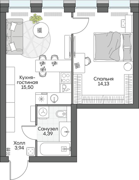 1-BD Apartment Sale, 38.15 sq. m. at Dom na naberezhnoy INSIDER (Insayder), Avtozavodskaya Street, Moscow, Russia #1 1-BD Apartment Sale, 38.15 sq. m. at Dom na naberezhnoy INSIDER (Insayder), Avtozavodskaya Street, Moscow, Russia #1